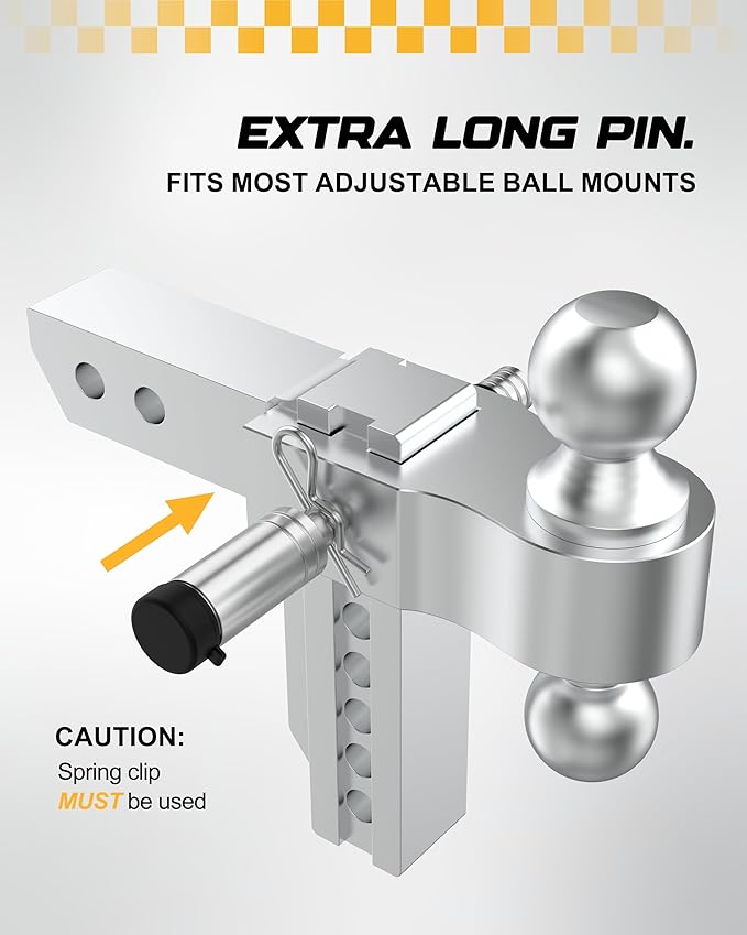 RETRUE Heavy-Duty Trailer Hitch Lock with Safety Clip for Extra Security, Stainless Steel 5/8" Dia 4" Long Locking Hitch Pin with Weather-Resistant Cap & O-Rings, Fits 2.5" to 3" Trailer Receivers