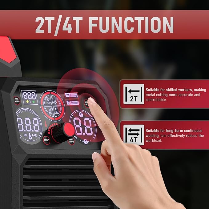 YESWELDER Multifunctional Plasma Cutter, 60Amp 110V/220V Non-High Frequency Non-Touch Pilot Arc 4-In-1 Plate Cutting/Grid Cutting/Gouging/Marking Plasma Cutting Machine