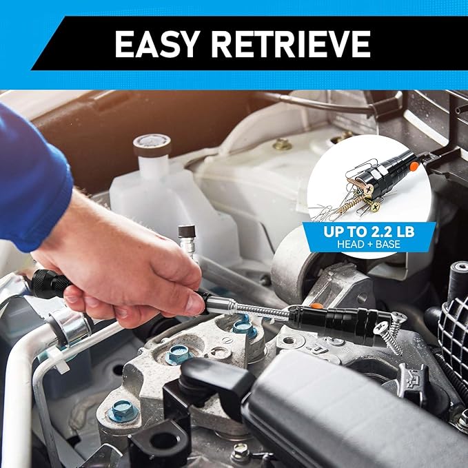 Telescoping Magnet Pickup Tool with 3 LED Magnetic Flashlight, Christmas Stocking Stuffers for Men Adults, Cool Gadgets Birthday Gifts for Men, Dad, Husband, Boyfriend