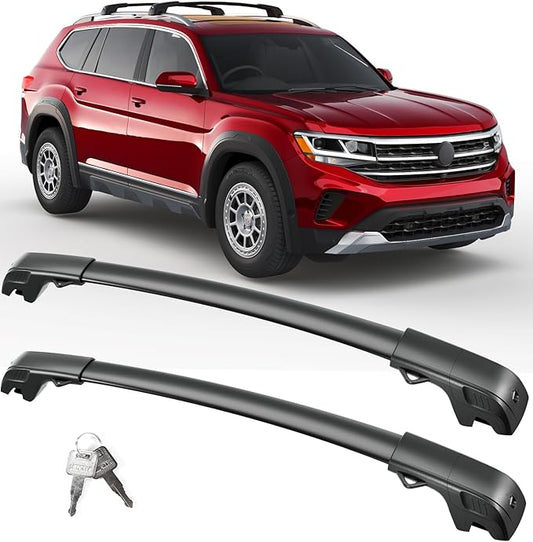 FengYu 300lb Lockable Roof Rack Cross Bars Compatible with Volkswagen VW Tiguan 2018-2026 (Not for Limited) & Taos 2022-2026, Heavy Duty Aluminum Roof Rails Crossbars Cargo Bars Canoe Rooftop Black