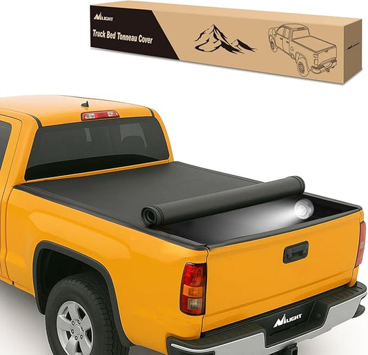 Nilight Soft Roll-Up Tonneau Cover Compatible with Chevy Silverado/GMC Sierra 1500 2004 2005 2006–5.8ft Truck Bed Cover