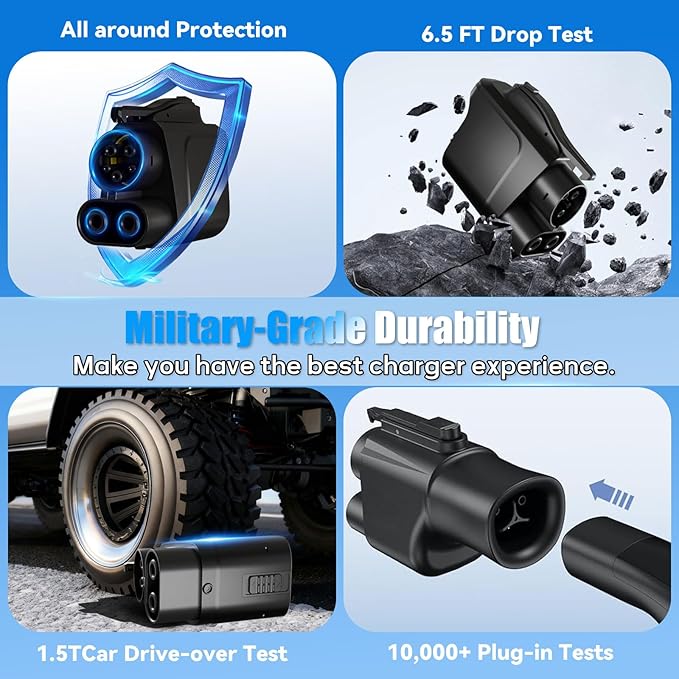 NACS to CCS Adapter Max 500A/1000V, Compatible with Tesla Superchargers to Fast Charge CCS1 EVs Ford/VoIvo/Polestar/Mustang/GM(5-Year Warranty)