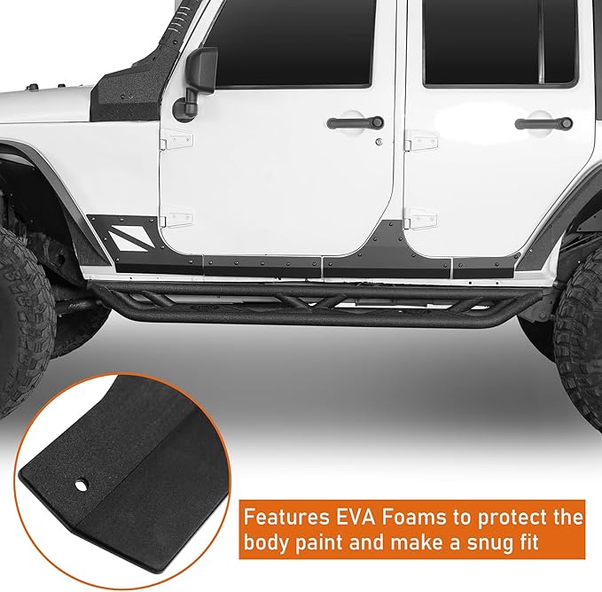u-Box Wrangler Cladding Skid Plate Door Armor Rocker Guards Slider Compatible with Jeep Wrangler JK Unlimited 2007-2018 4-Door