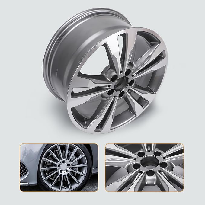New 18" x 8.5" Rear Aluminum Alloy Replacement for OE Wheel Rim Compatible with C300 C350 2015-2018, 85371, Fits for Rear Wheel Only, 2 Sets