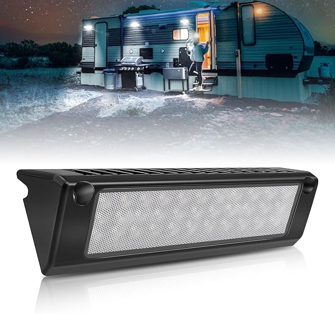 9" LED RV Flood Exterior Lighting Fixture, LED Rv Porch Light Exterior Awning Lights, 6000K Super Bright High Lumen Output Low Current Draw for RV Boa Camperst,Truck,Trailer