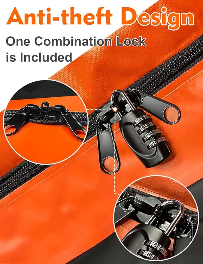 FIVKLEMNZ 30 Cubic Car Rooftop Cargo Carrier Roof Bag Waterproof for All Top of Vehicle with/Without Rack Includes Topper Anti-Slip Mat + Reinforced Straps + 6 Door Hooks + Luggage Lock