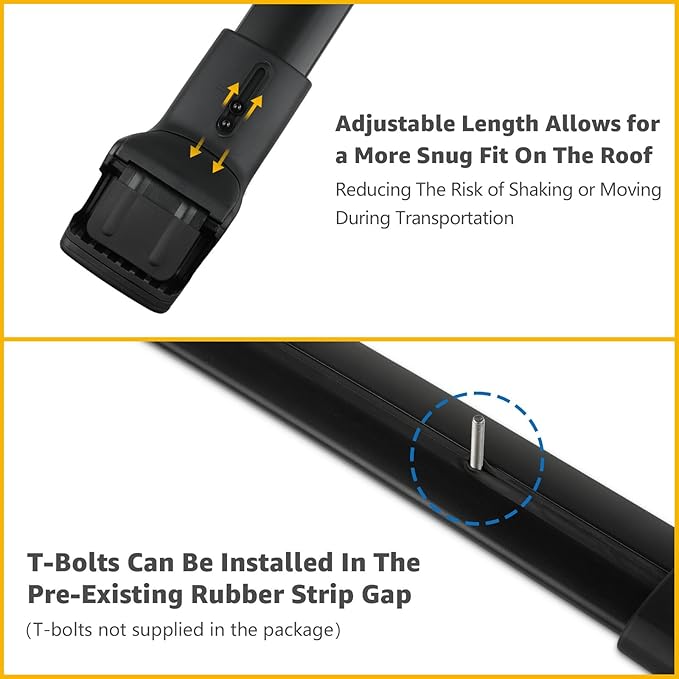 Roof Rack Cross Bars Compatible with Subaru Crosstrek 2018-2023 / Impreza 2017-2023, Adjustable Aluminum Heavy Duty 300 LBS Anti-Theft Lock Cargo Carrier Rooftop Crossbar for Bike, Snowboard, Luggage