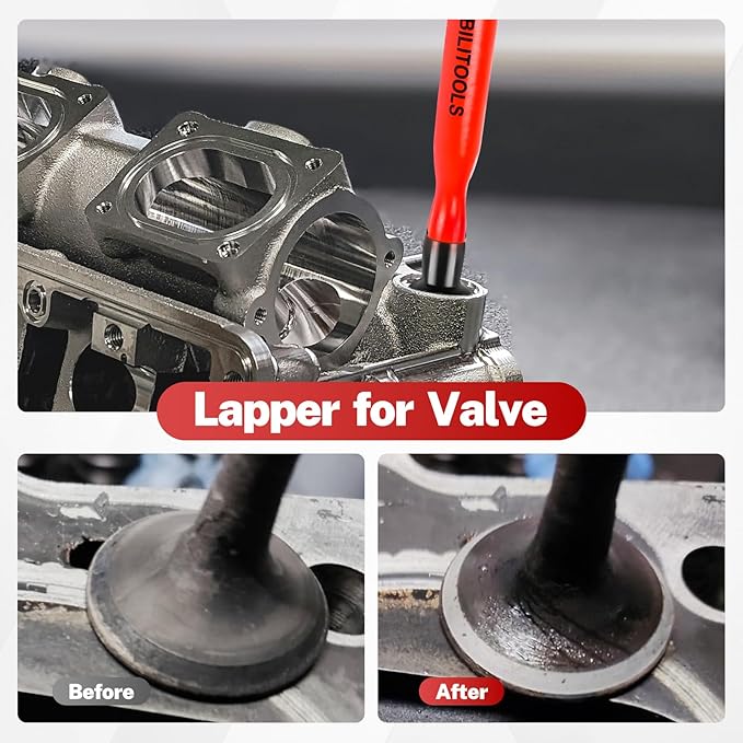 BILITOOLS 13pcs Valve Spring Compressor Tools with Straight Valve Stem Seal Plier, Valve Lapping/Grinding Tool