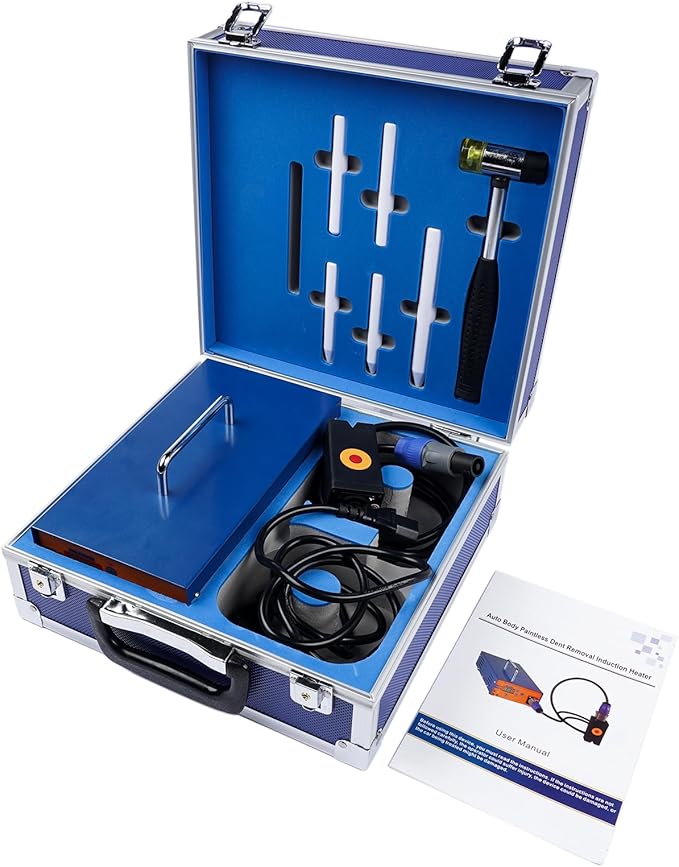 1380W PDR Induction Heater Machine Hot Box, 1.38KW Car Body Paintless Dent Repair Kit, 110V Magnetic Dent Removal Tool, for Auto Repair Shops