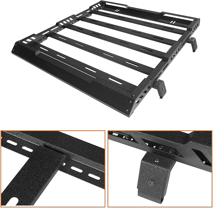 Hooke Road Overlanding Roof Rack for 2018-2025 Jeep Wrangler JL 2/4 Doors & Gladiator JT, Steel Cargo Basket for Jeep Hard Top Only