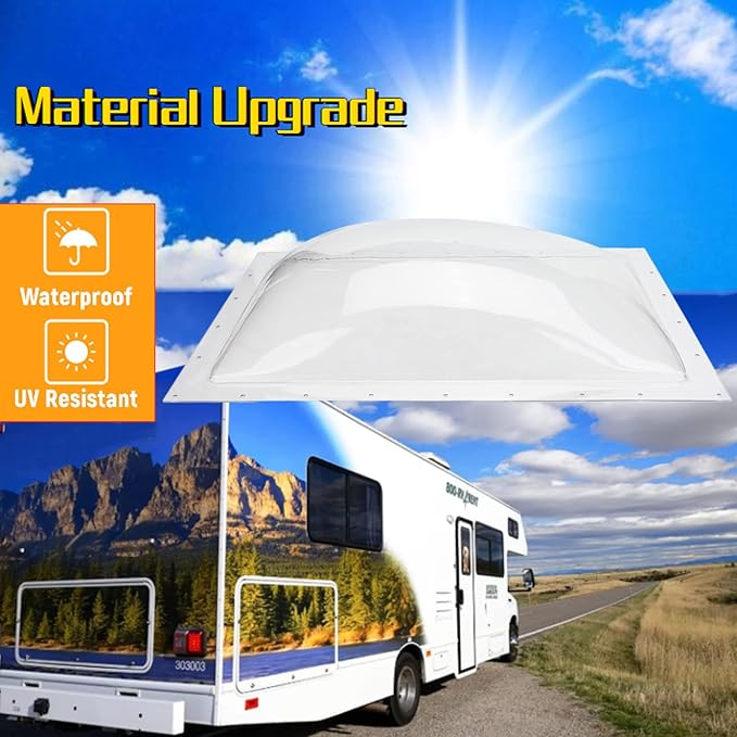 RV Skylight Outer Dome,18"x26" OD Universal Skylight Fits All Standard 14" x 22" Skylight Openings Replacement Travel Trailer RV Camper Truck Replace# SL1422C (Clear)
