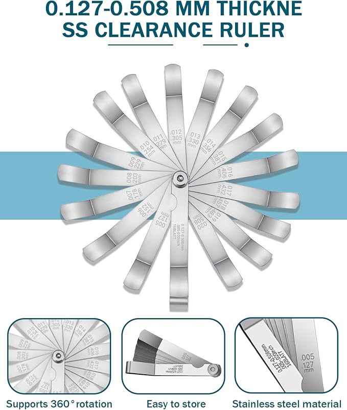 10mm Valve Adjustment Tool Jam Nut, with Angled Feeler Gauge, Slotted Valve Grinding Lapping Tool, Jam Nuts with Window Cut Out for Positioning, for Honda Toyota and Other Japanese Auto Vehicle Engine