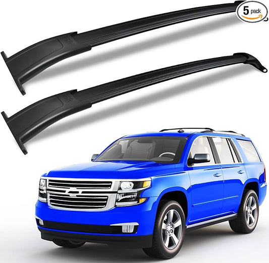 KINGGERI 220lbs Roof Rack Cross Bars Compatible with Chevrolet Tahoe & Suburban, GMC Yukon & Yukon XL, Cadillac Escalade & Escalade ESV 2015-2020, Heavy Duty Aluminum Roof Rails Crossbars All Metal