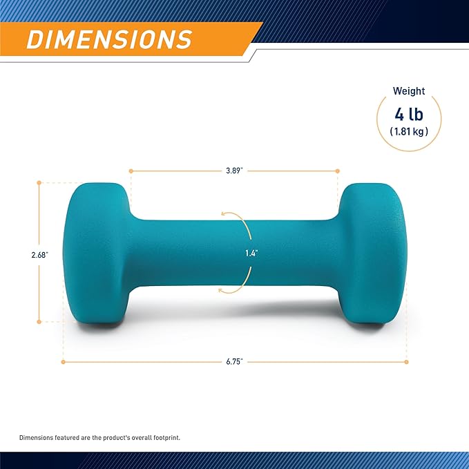 Marcy Colored Neoprene Dumbbell (Sold in Singles or Set) Hand Weights, Exercise Free Weights for Home Gym