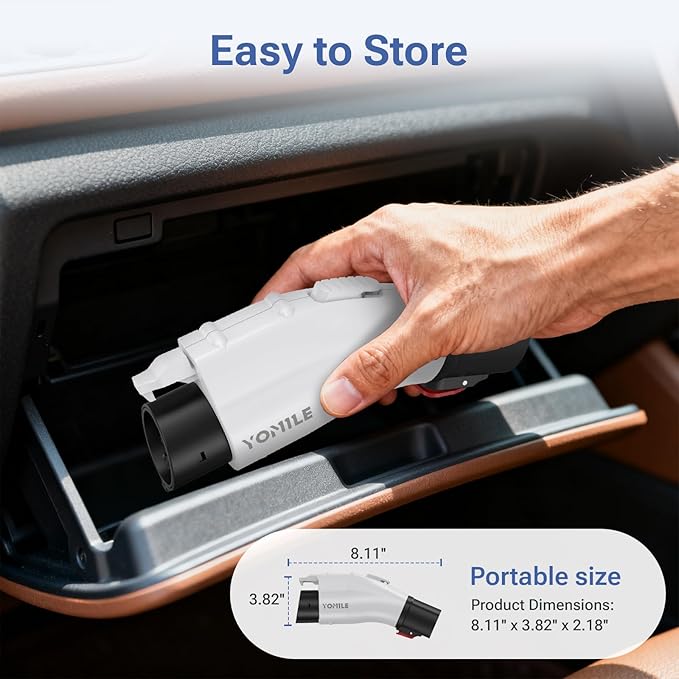 Adapter for Tesla to J1772 EV Charger, Max 60A 250V EV Charge with Press-Safety-Lock, for NACS to J1772 Charging Adapter Compatible with Tesla Wall Connector/Destination/Mobile Charger for J1772 EV