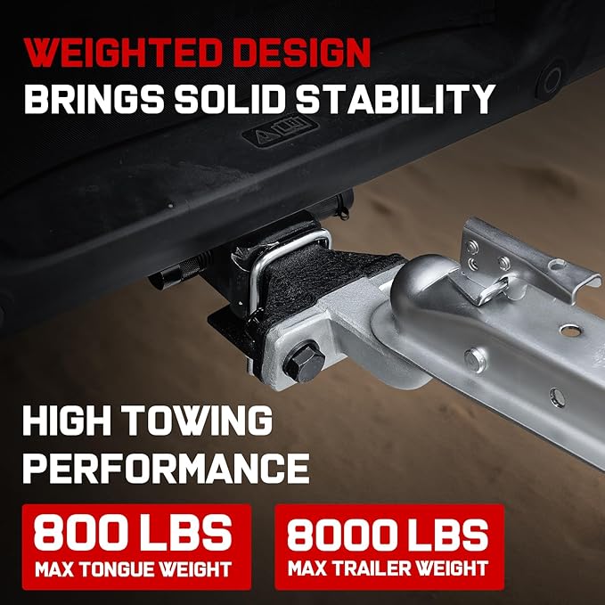 Trailer Hitch Ball Mount with 2" Trailer Ball, Universal Fits 2" Receiver of Truck SUV Car ATV, 5000 LBS GTW, 3“ Rise Ball Hitch, Heavy Duty Carbon Steel Multi-Scenario Use Tow Hitch