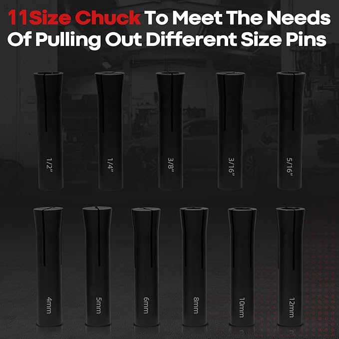 in-Line Dowel Pin Puller Master Set, Efficient Dowel Pin Puller Tool Includes Both SAE and Metric Collets, Reducing Work and Potential Hand Injuries