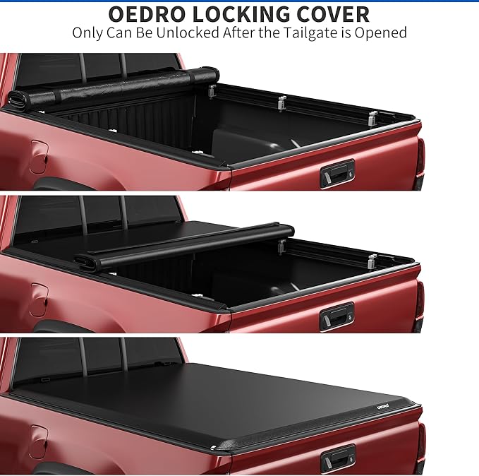 OEDRO Roll Up Truck Bed Tonneau Cover Compatible with 2015-2025 Ford F-150 F150 5.5 Feet Bed