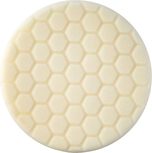 Chemical Guys BUFX_104_HEX6 Hex-Logic Light-Medium Polishing Pad, White (6.5 Inch Pad Made for 6 Inch Backing Plates), Gray, 1 Pad Included