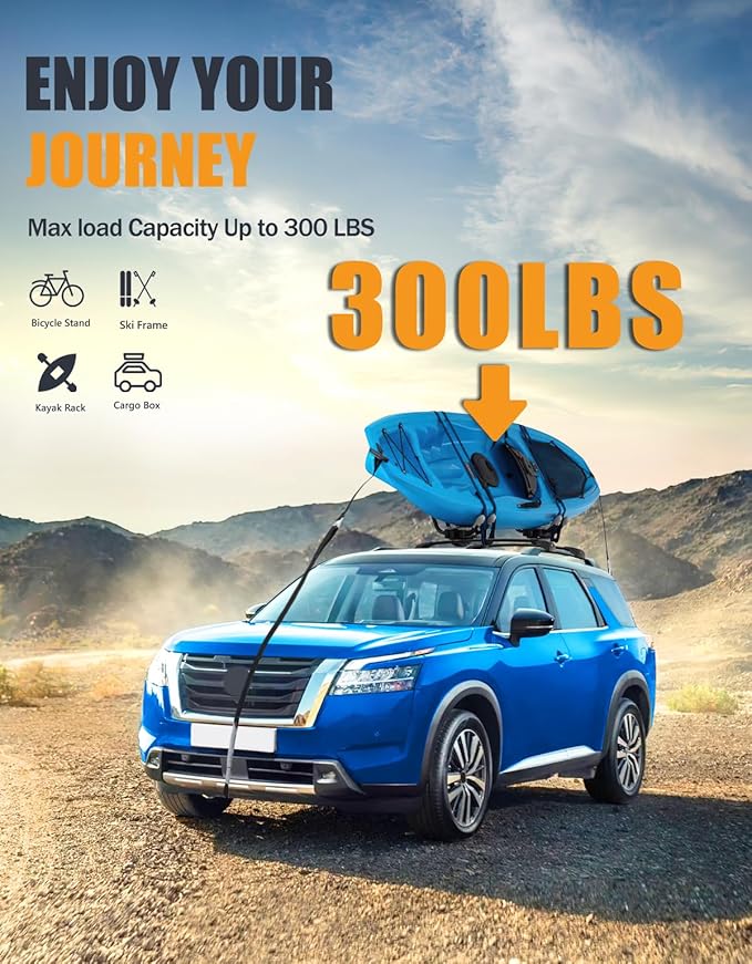 KINGGERI 300lbs Lockable Roof Rack Cross Bars Compatible with Nissan Pathfinder 2022 2023 2024 2025 SV SL Platinum with Raised Side Rails, Heavy Duty Aluminum Roof Rails Crossbars Luggage Accessories