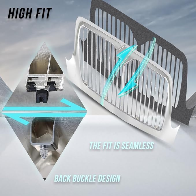 Chrome Grill Grille Compatible With 2001-2016 International Durastar 4300