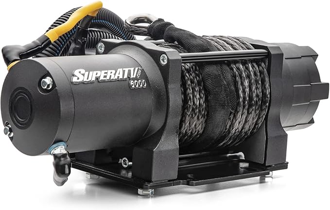 SuperATV 4500 LB Winch Compatible with 2016-2021 Honda Pioneer 1000/1000-5 / Deluxe | 2017-2021 Limited Edition | Ready-Fit Black Ops Winch | Preassembled and Wired | 50' Remote Range