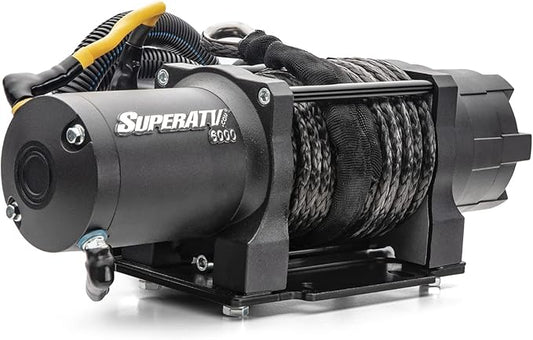 SuperATV 4500 LB Winch Compatible with 2016-2021 Honda Pioneer 1000/1000-5 / Deluxe | 2017-2021 Limited Edition | Ready-Fit Black Ops Winch | Preassembled and Wired | 50' Remote Range