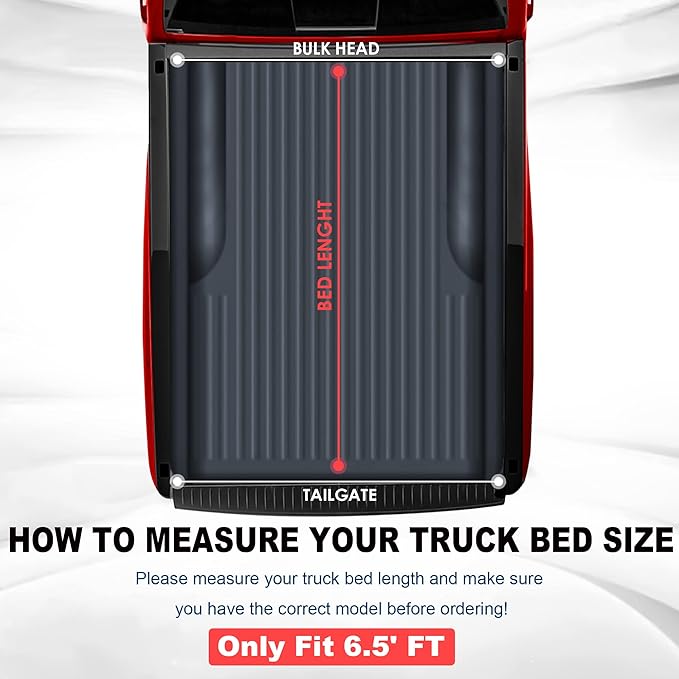 MOSTPLUS Quad Fold 6.5 FT Soft Folding Truck Tonneau Cover Compatible for 2004 2005 2006 2007 2008 Ford F150 F-150 (Excl. 2004 Heritage) Fleetside Four Fold On Top 78.8Inch