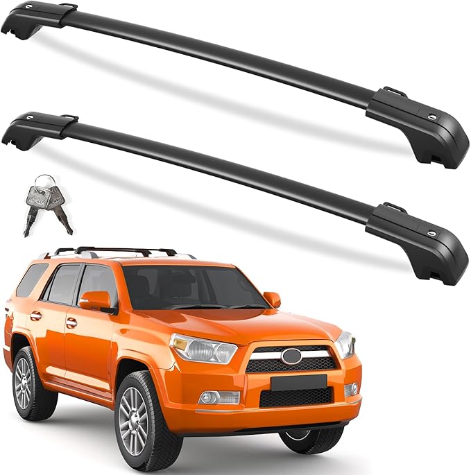 KINGGERI 330lbs All Aluminum Roof Rack Cross Bars Compatible with Toyota 4Runner 2010-2024 (with Raised Side Rails), Lockable Heavy Duty Anti-Theft roof Rack Crossbar Luggage Rack Kayak Accessories
