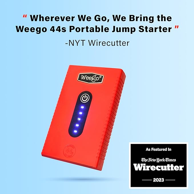 Weego 44s: 2100A Self-Use 12V Lithium Car Battery Jump Starter – USA-Engineered Safe Replacement for Jumper Cables - Car Jumper Starter Portable for 7L Gas and 3.5L Diesel Engines (N44s)