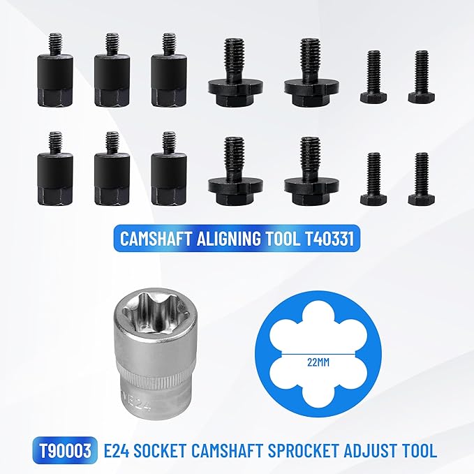 Engine Camshaft Locking Timing Tool Set Fit for Audi Porsche 3.0T 2.9T Hybrid Version CXT EA839 Engine,Camshaft Locking Device Tool, T40331,Mounting Removal Socket T40382,T90002