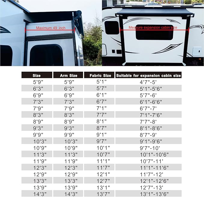 Dulepax RV Slide Out Awning,RV Slide Topper,Modular Camper Slide Out Awning Kit,Slide Toppers for RVs,5th Wheels,Travel Trailers and Motorhomes,White,14'3''(13'7''Fabric)