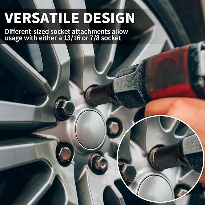 REBRA 6 Spline & 7 Spline Lug Nut Socket Set, Spline Lug Nut Lock Key, Locking Wheel Lug Nut Removal Tool for Easy Installation and Removal of Lug Nuts on Aftermarket Wheels (16-Pieces)