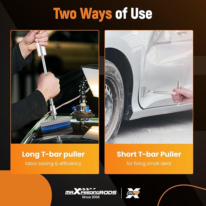 maXpeedingrods Car Dent Puller Kit, Auto Body Dent Repair Kit for Dent Removal, Slide Hammer T-bar Dent Puller with 24 PC Puller Tabs, for Car Refrigerator Metal Surface Dent Remover, 31 PCS