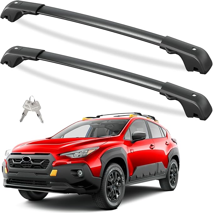 Tuyoung 300lbs Roof Rack Cross Bars Compatible with Subaru Crosstrek Wilderness 2024 2025 2026, Lockable Heavy Duty Aluminum Anti-Theft Metal Lock Roof Rails Crossbars Rooftop Cargo Bars Luggage