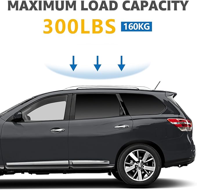 Roof Rack Cross Bars Compatible with Nissan Pathfinder 2013-2021, Adjustable Aluminum Heavy Duty 300 LBS Anti-Theft Lock Cargo Carrier Rooftop Crossbar Accessories for Bike, Basket, Snowboard, Luggage