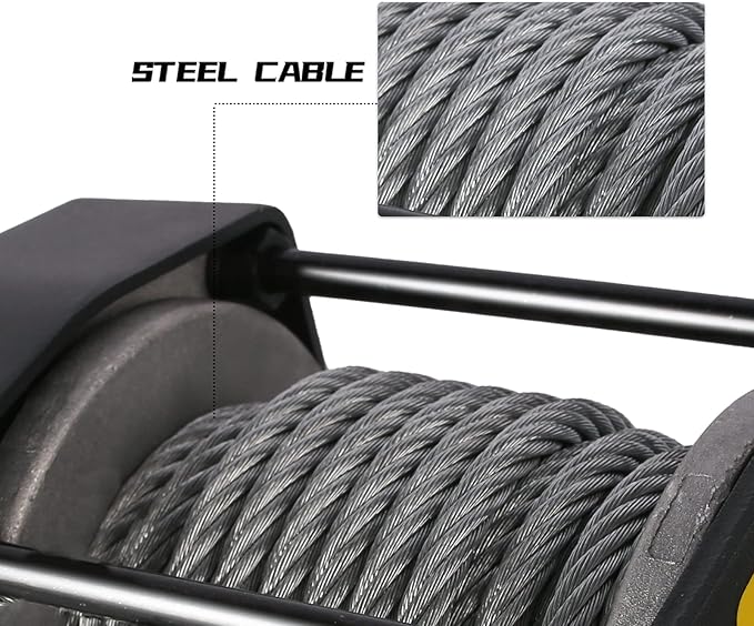 X-BULL 12V 3000LBS Steel Wire Electric Winch for Towing ATV/UTV Off Road with Mounting Bracket Wireless Remote