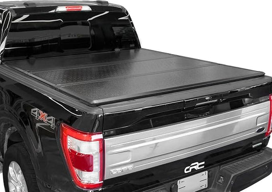 8ft Hard Folding Fiberglass Truck Bed Tonneau Cover for 2015-2025+ Ford F-150 8' (96") Bed | Waterproof | Theftproof |Snow Proof | Security Lock | Easy to Install