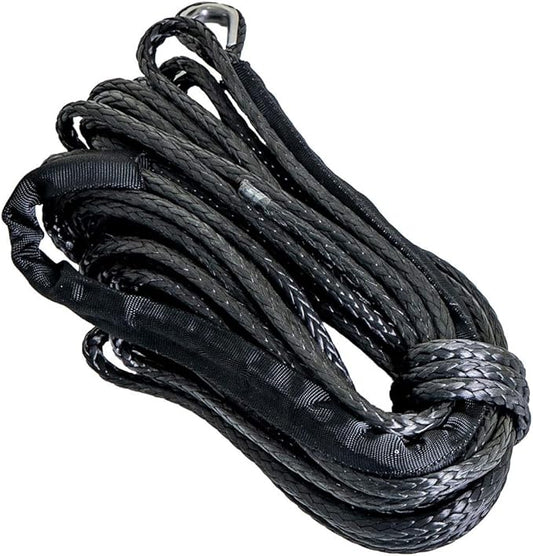 SuperATV 50 ft. Synthetic Winch Rope Replacement - For 3500 lb. Winch - Black