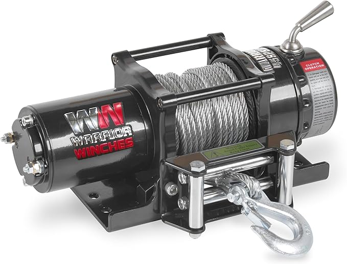 Warrior Winches Ninja 4500 lbs - Premium 12V Electric ATV/UTV Winch with Steel Cable, Compact and Powerful 12 Volt ATV Winch - Comes with Wireless Remote - Perfect for ATV, UTV, Boat, Trailer