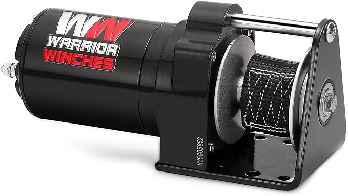 Warrior Winches 12V Electric Snow Plow Winch, 600 lbs Line Pull, Automatic Brake, Weather-Resistant, Heavy Duty Portable Mounted ATV UTV Truck Car Trailer & Accessories for Winter Season, Snow Removal