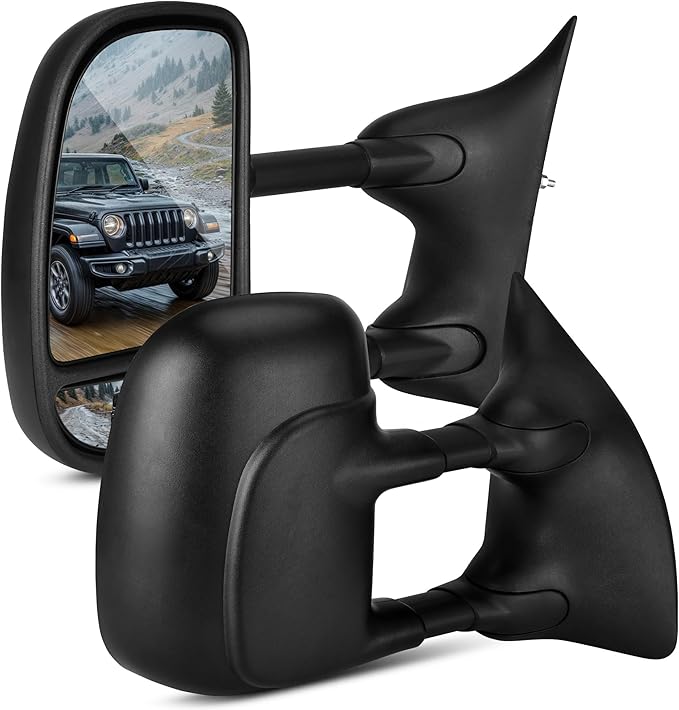 DWVO Towing Mirror fit 99-16 Ford F250 F350 F450 F550 Super Duty, 01-05 Ford Excursion with Maually Adjustable Pair Set