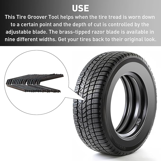 Tire Groover Blade #4 7/32" for Ideal Tire Groover, Regroover Square Standard Duty Blade, Heated Free Control of Tire Grooving Depth -18 Pcs