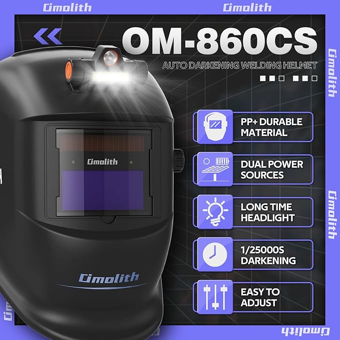 1/1/1/1 True Color Auto Darkening Welding Helmet with light, Solar Powered Wide Shade 4/9-13 for TIG MIG Stick Weld Hood Mask