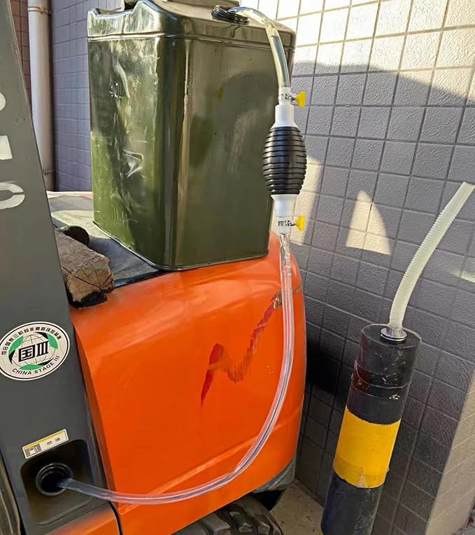 Manual oil pump, new multifunctional suction pump with durable PVC pipe of 6.5 feet. The oil fuel transfer pump,gas siphon pump for gasoline, and fish tank water exchange siphon hose