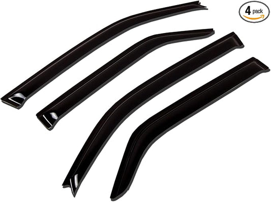 Tuningpros WV-500-2 Outside Mount Window Visor Deflector Rain Guard Dark Smoke 4-pc Set, Compatible with 2008-2010 Audi A8