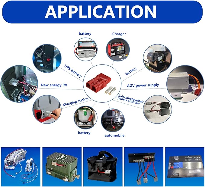 175A Connector Quick Connect Disconnect Genderless Battery Plug Connector 1/0 AWG for 2 Pack Red Suitable for Car Trailer Motor Winch Forklift