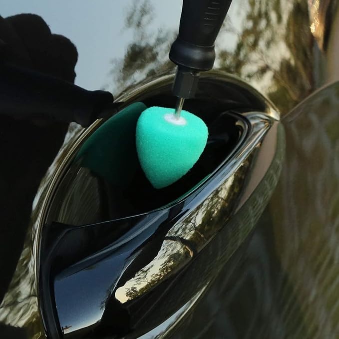 Mini Buffing Polishing Pads, 32Pcs Mini Detail Polisher Pads Use On Rotary Tools,Cordless Electric Drill, Polisher Tool for Tight Area Detailing Polishing Waxing and Sealing Glaze -HTDEPMIXUS