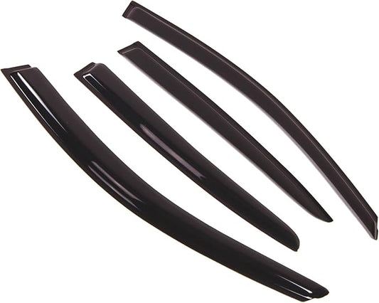 Tuningpros WD2-211 Dark Smoke 4 Pcs Set Window Visor (Outside Mount) Deflector Rain Guard Compatible with 2008-2012 Honda Accord Sedan