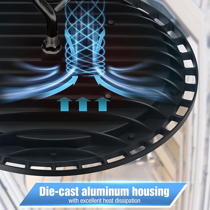 12 Pack 100W UFO Led High Bay Light Fixture,5000K Daylight Commercial Shop Bay Lighting,120v,15000LM,[450W MH/HPS Equiv.] US Plug Area Lighting for Warehouse/Barn/Gym/Factory/Workshop